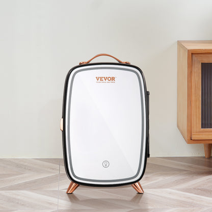 Mini Skincare Beauty Fridge – 6L LED Mirror, Cool & Heat
